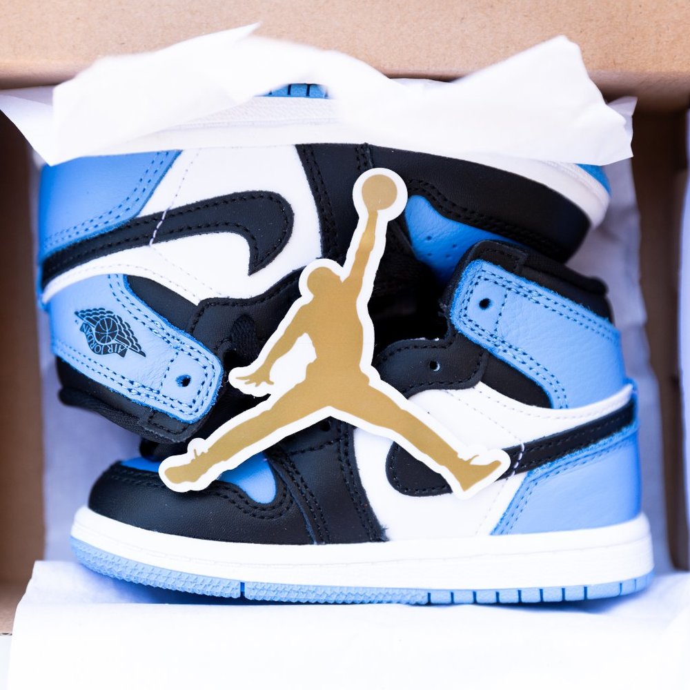 Air Jordan 1 Retro High OG Shoe University Blue, Toddler 6C, NEW